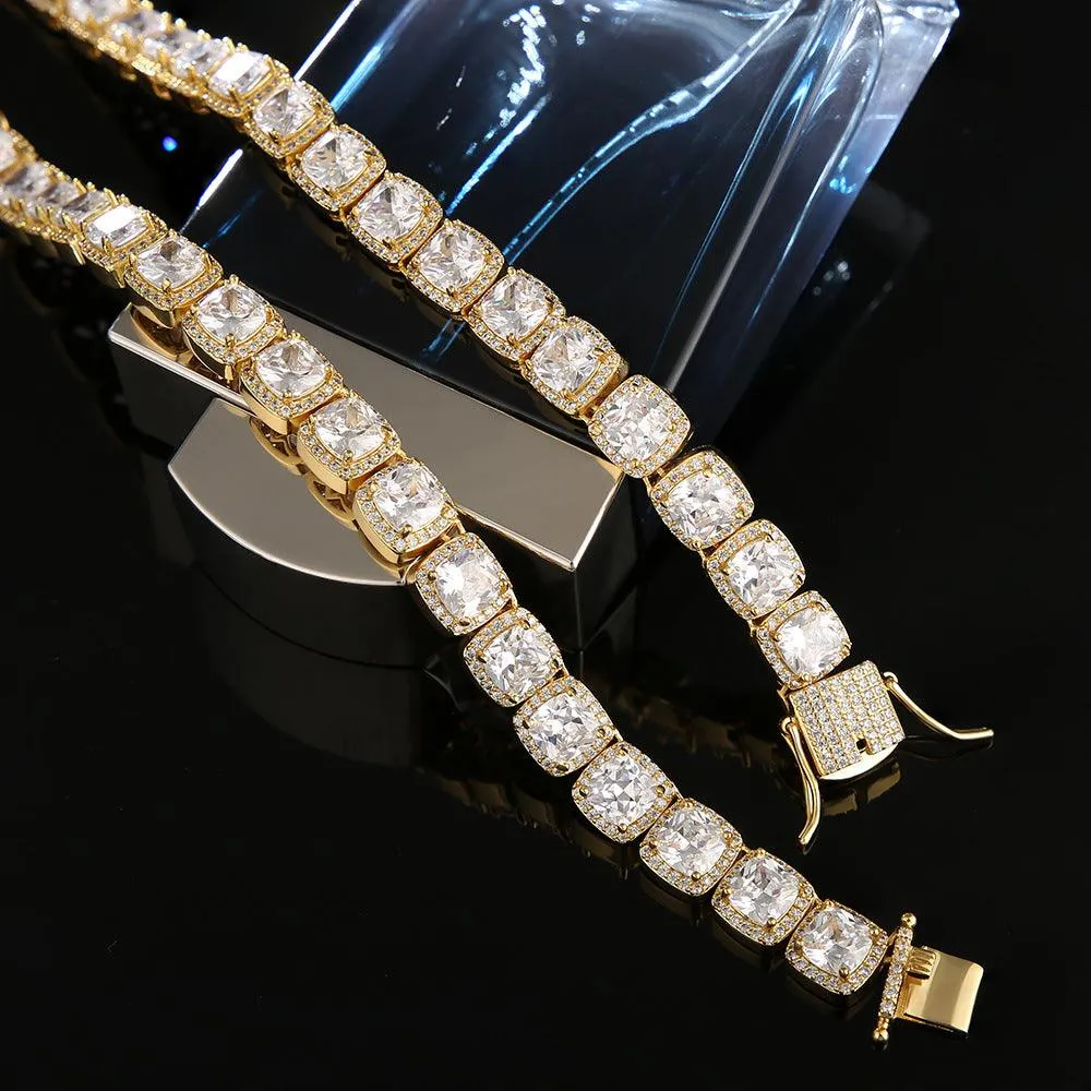 10mm Cluster Tennis Necklace