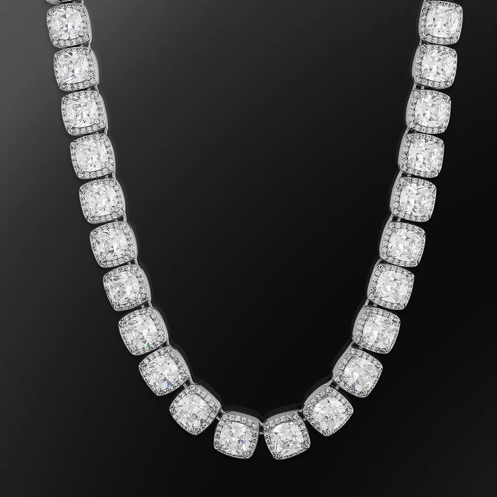 10mm Cluster Tennis Necklace