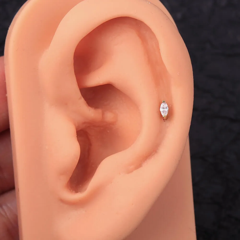 14K Gold 18G Teardrop Tragus Cartilage Earring Conch Stud