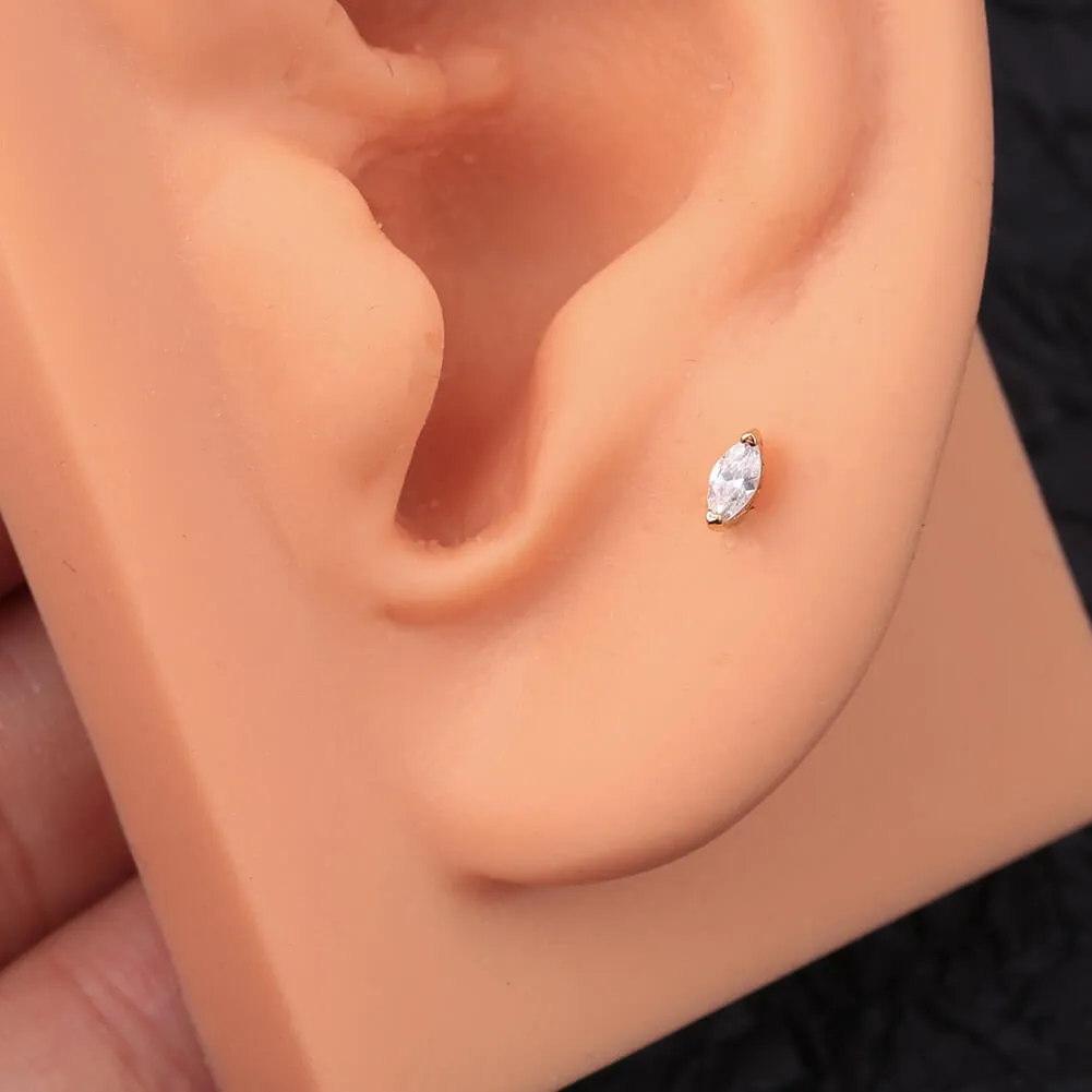 14K Gold 18G Teardrop Tragus Cartilage Earring Conch Stud