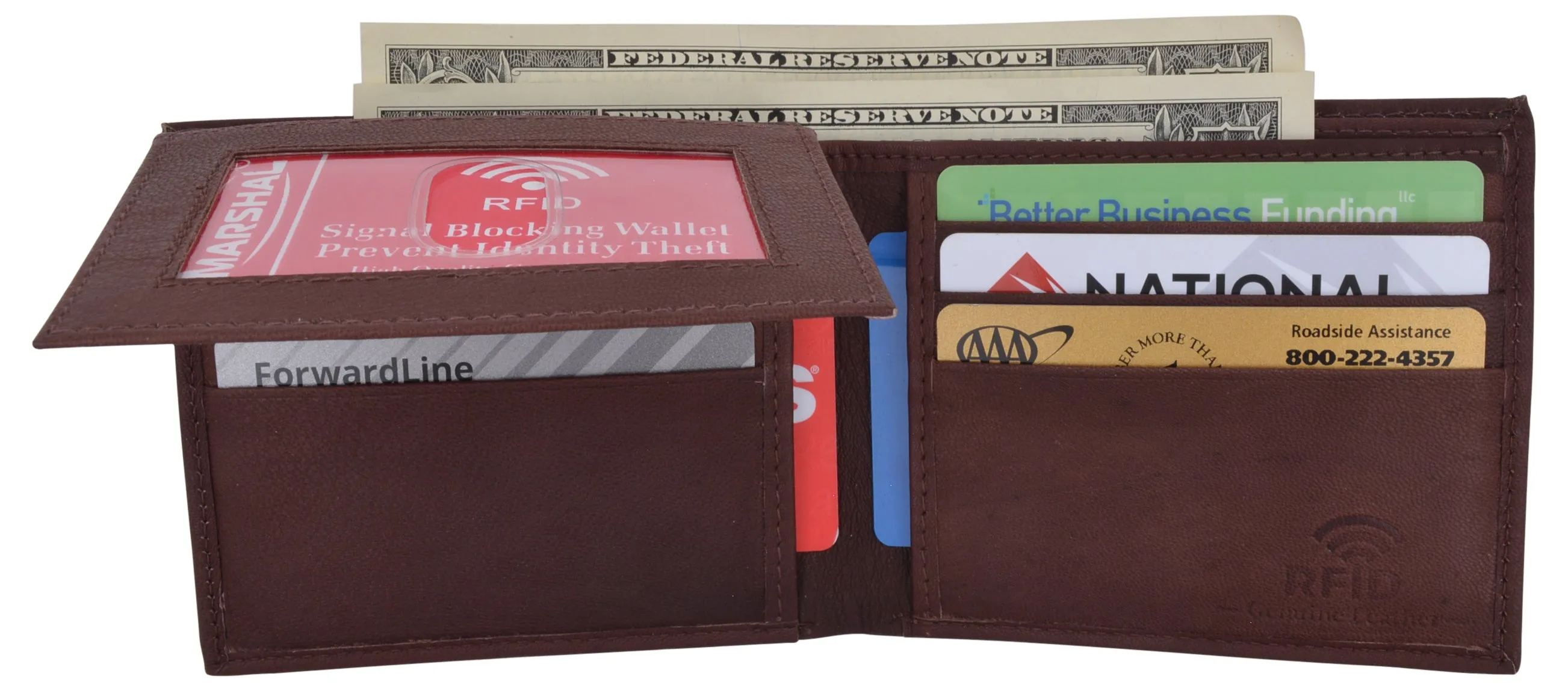 Bifold Men's RFID Blocking Genuine Leather Credit Card ID Wallet