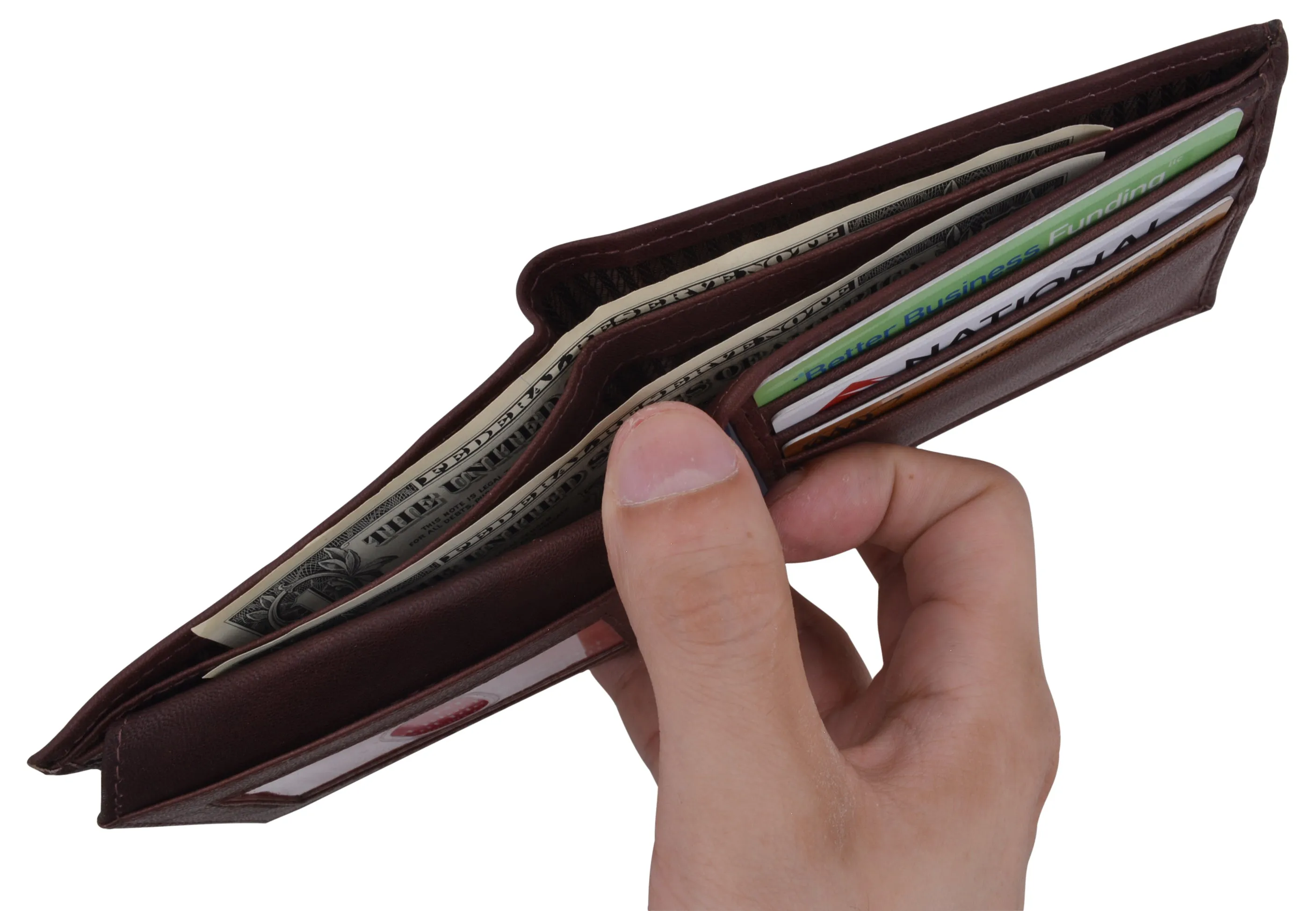 Bifold Men's RFID Blocking Genuine Leather Credit Card ID Wallet