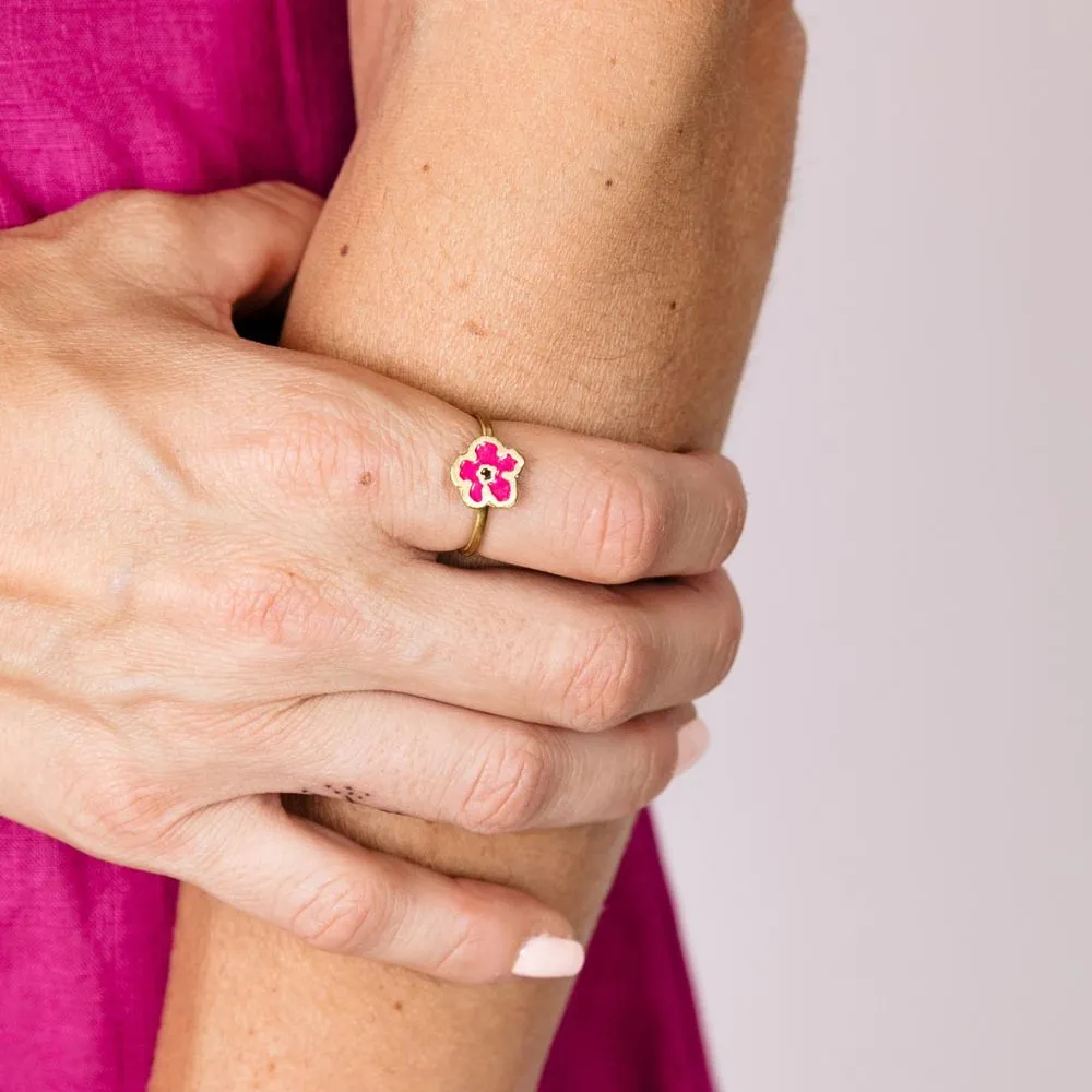 Blossom Adjustable Ring Magenta