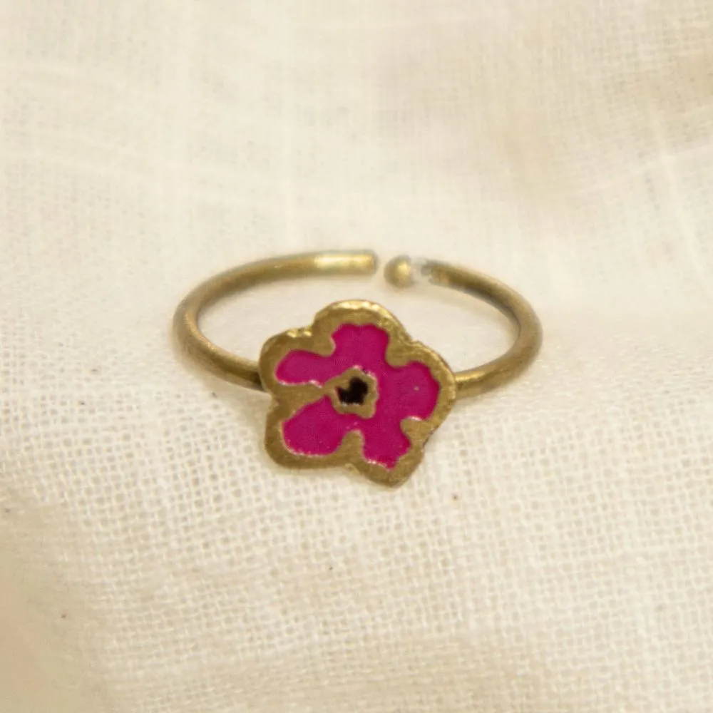 Blossom Adjustable Ring Magenta