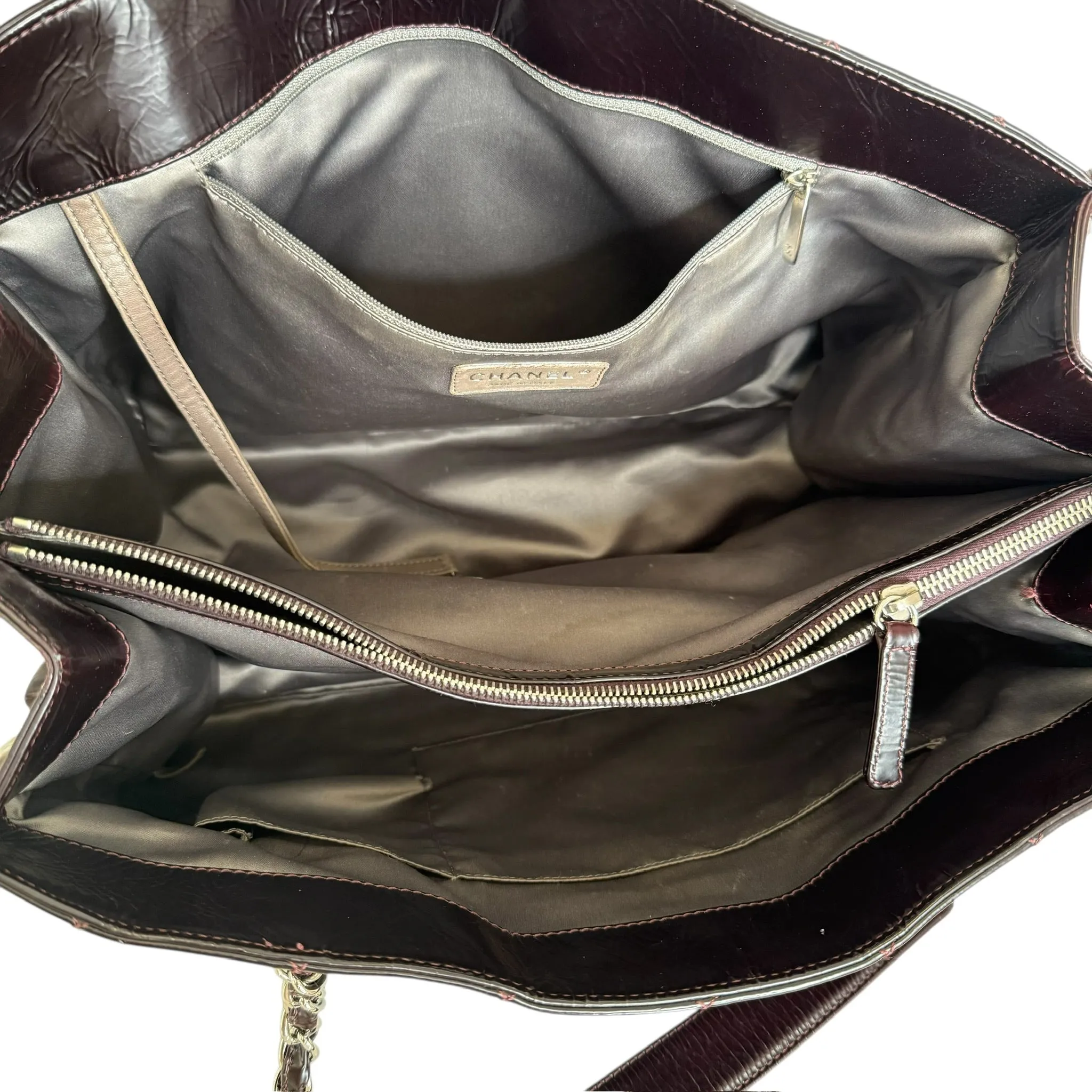 Brown Patent Cocomark Bag