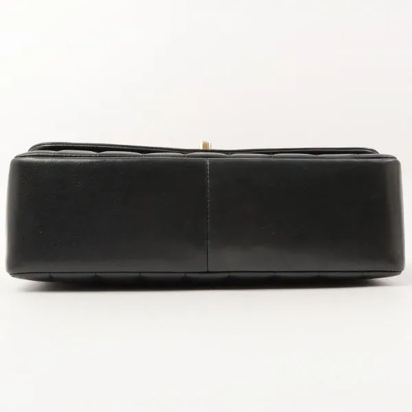 Chanel Around 1995 Made Mademoiselle Stitch Turn-Lock Chain Bag Black