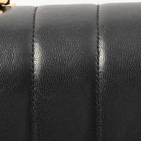 Chanel Around 1995 Made Mademoiselle Stitch Turn-Lock Chain Bag Black