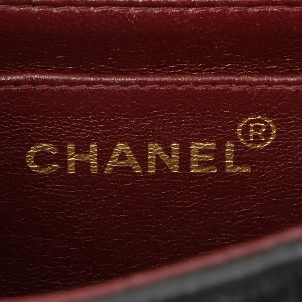 Chanel Around 1995 Made Mademoiselle Stitch Turn-Lock Chain Bag Black