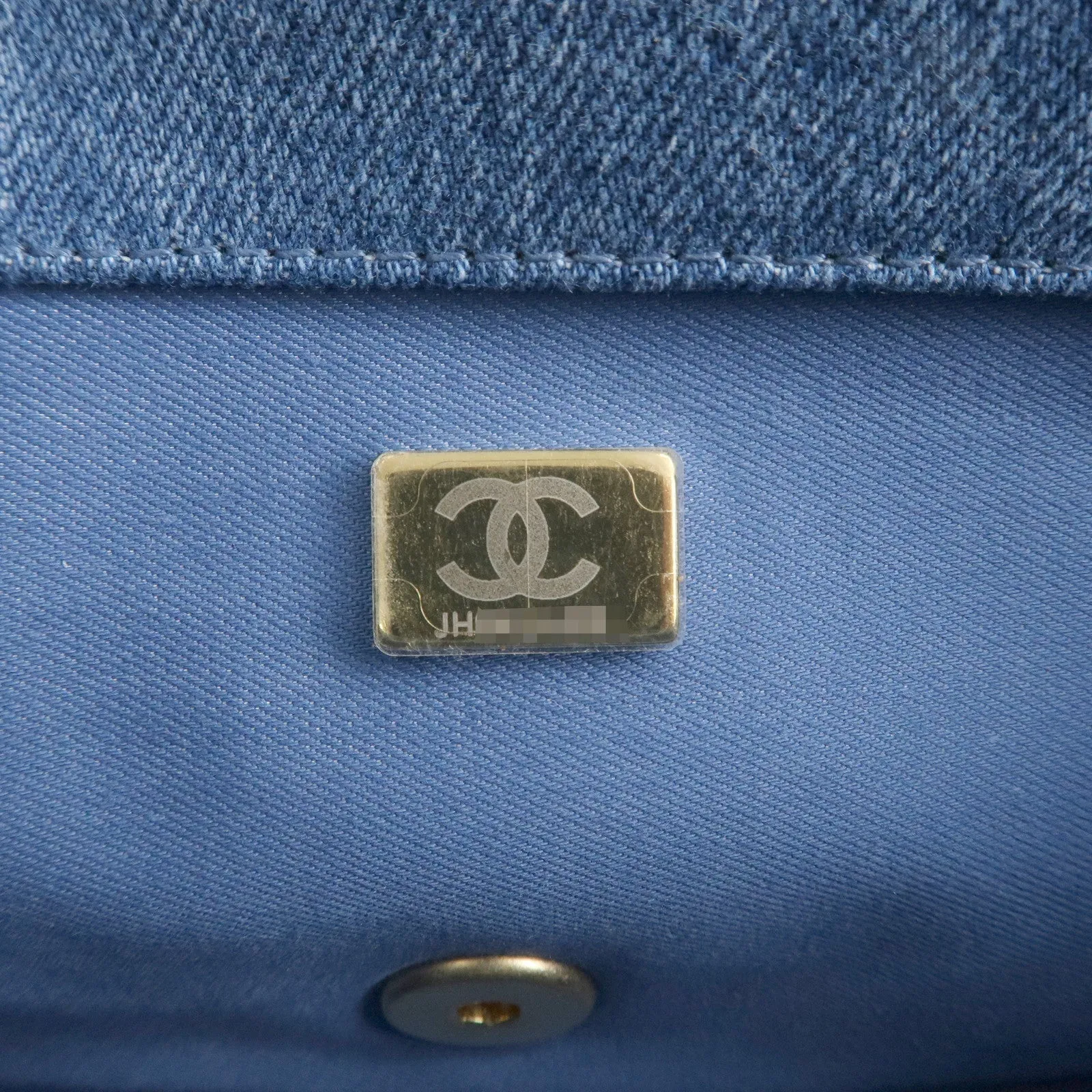 CHANEL Chanel Denim Small Flap Chain Shoulder Bag Blue AS3134