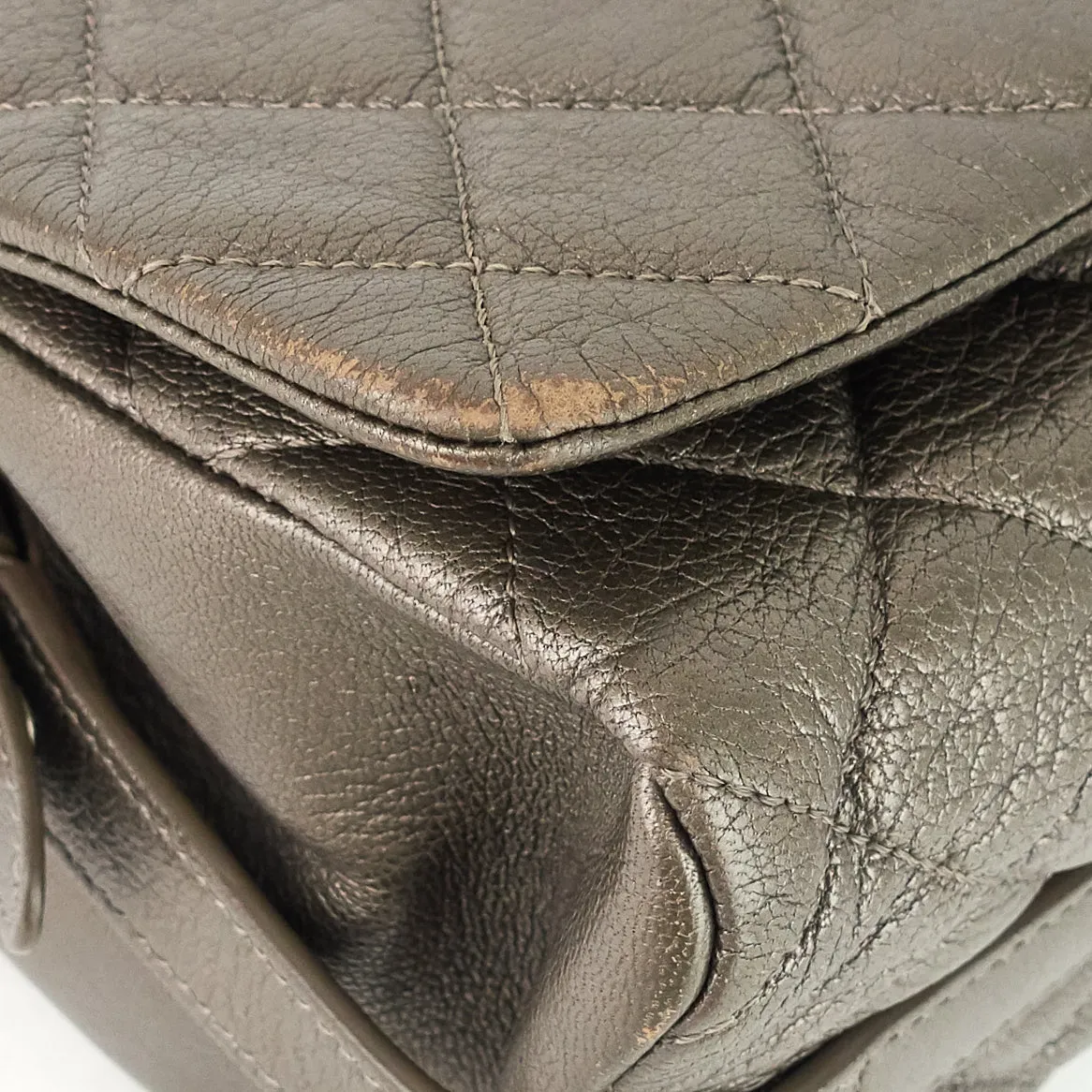 CHANEL City Rock Large Goatskin Flap Bag