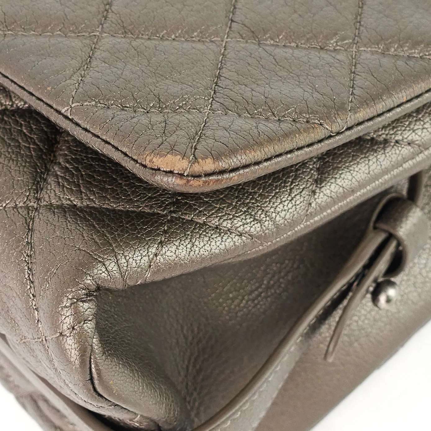 CHANEL City Rock Large Goatskin Flap Bag