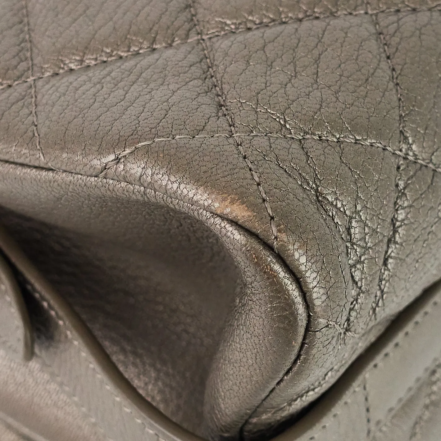 CHANEL City Rock Large Goatskin Flap Bag