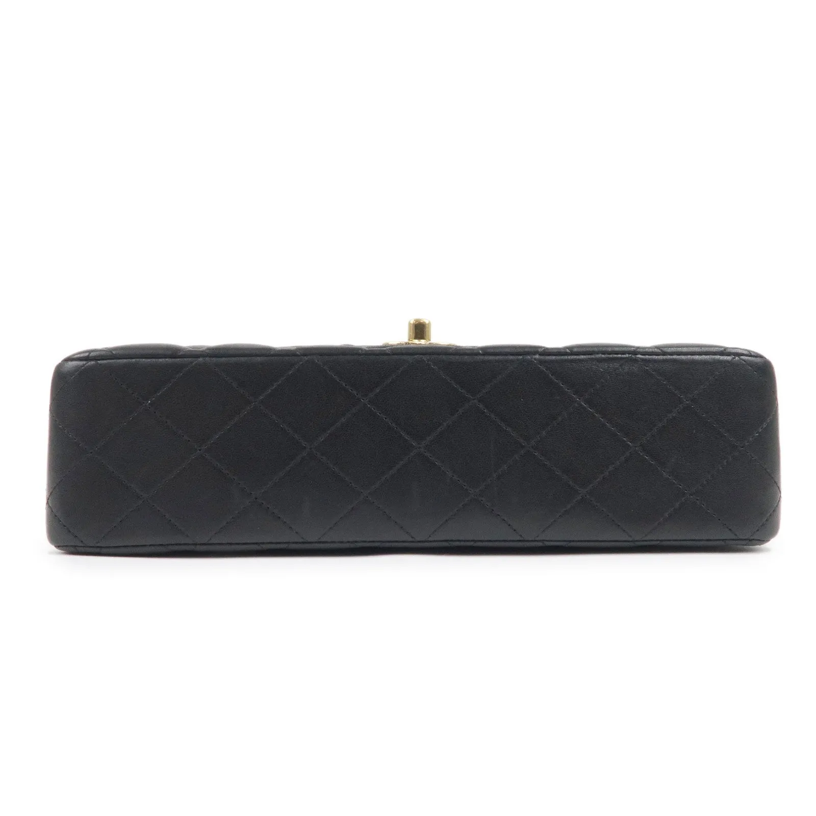 CHANEL Lamb Skin Matelasse 25 Double Flap Bag Black A01112