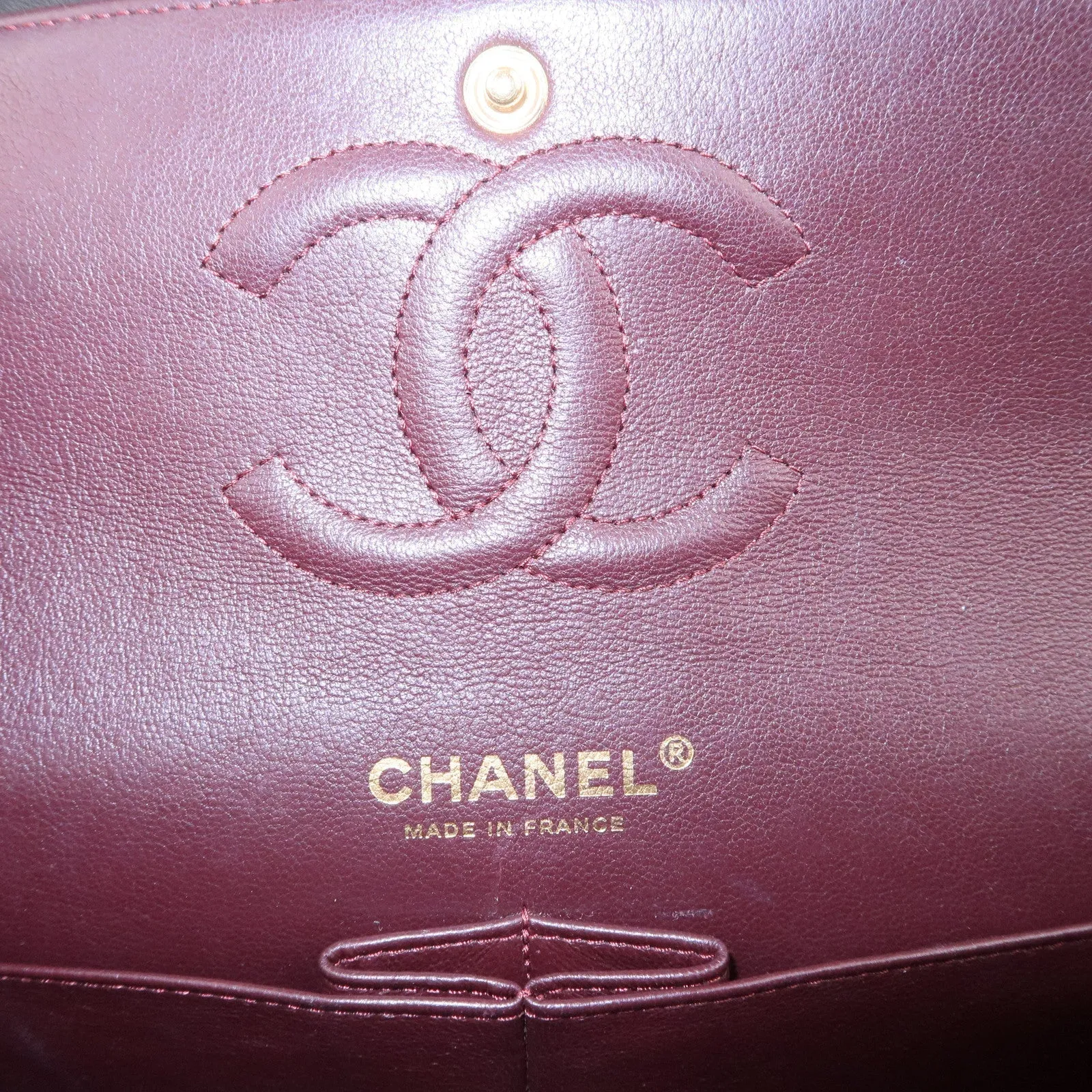 CHANEL Lamb Skin Matelasse 25 Double Flap Bag Black A01112