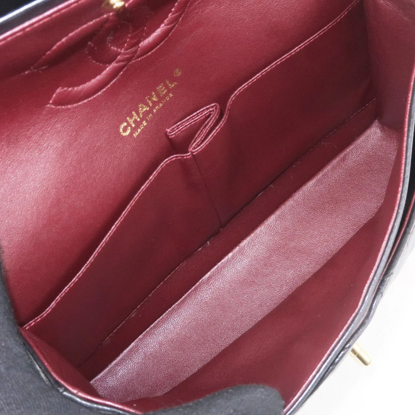 CHANEL Matelasse 25 Lamb Skin Double Flap Shoulder Bag A01112