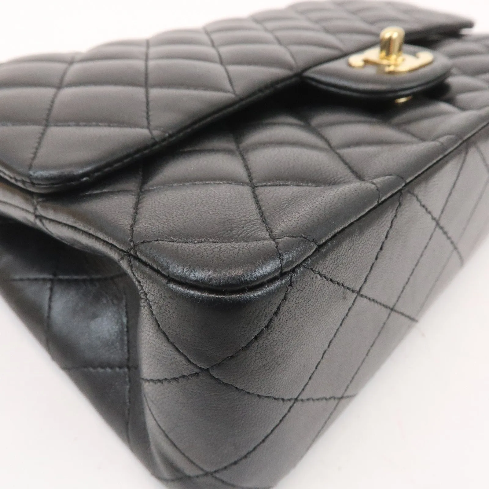 CHANEL Matelasse 25 Lamb Skin Double Flap Shoulder Bag A01112