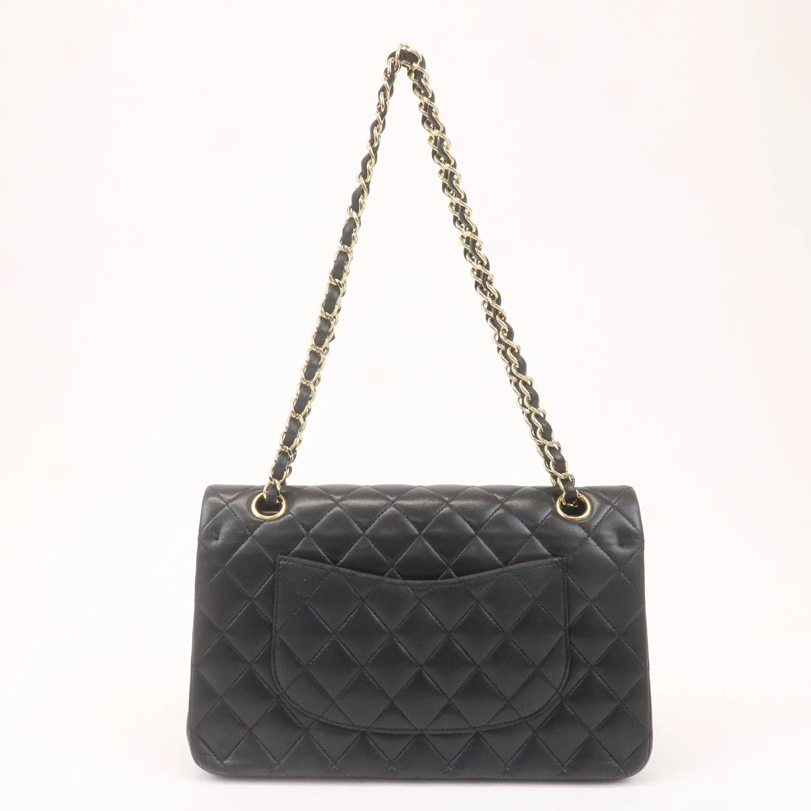 CHANEL Matelasse 25 Lamb Skin Double Flap Shoulder Bag A01112