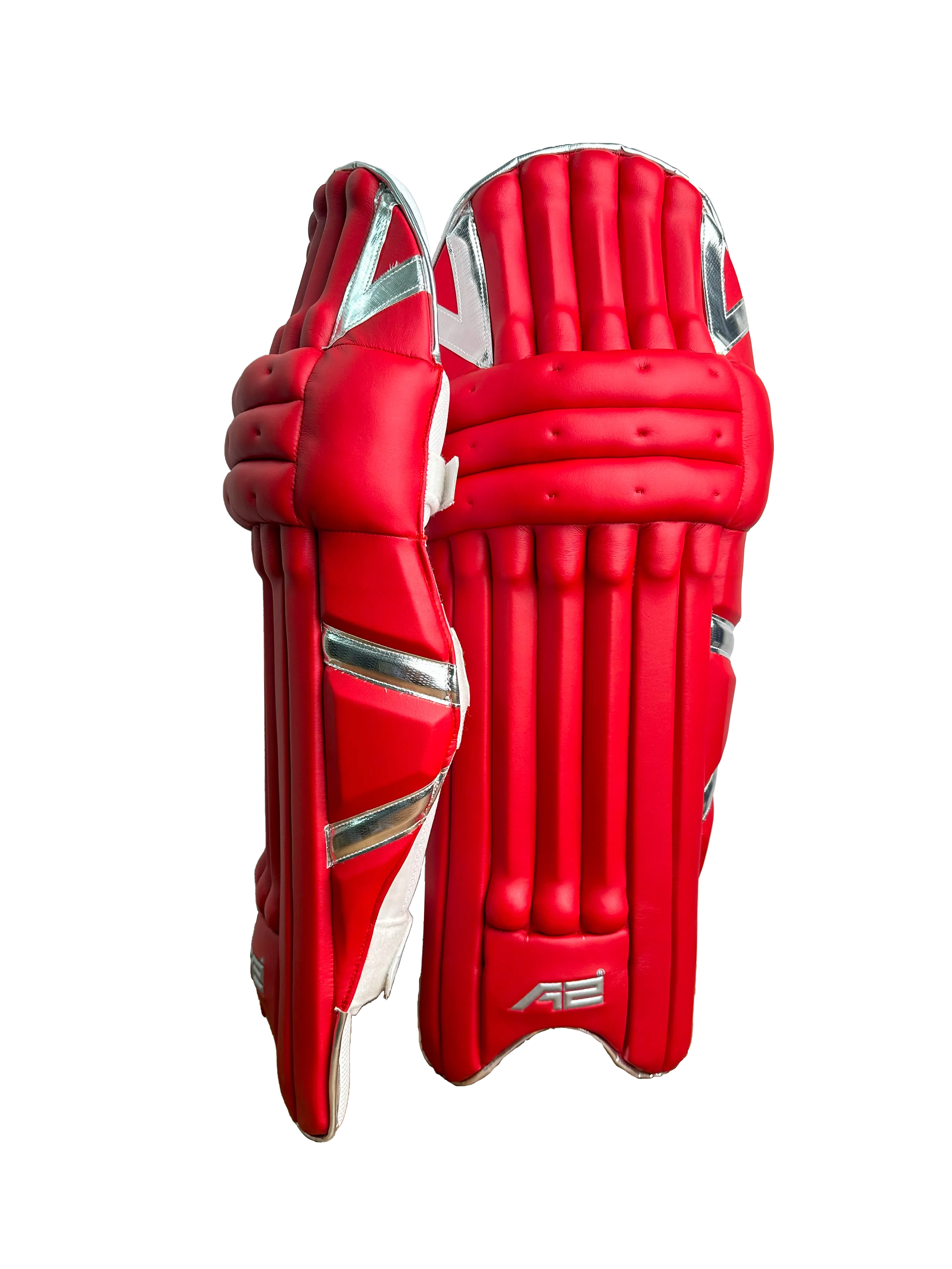 Cricket Batting Pads - Red & Silver