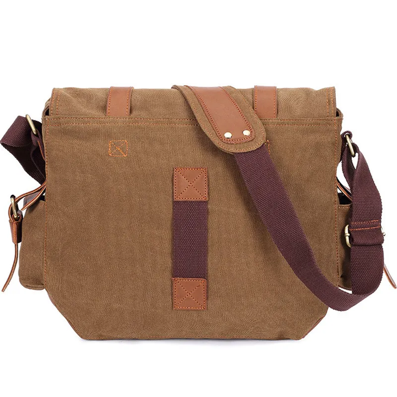 Cross Shoulder Bag Canvas and Leather Satchel