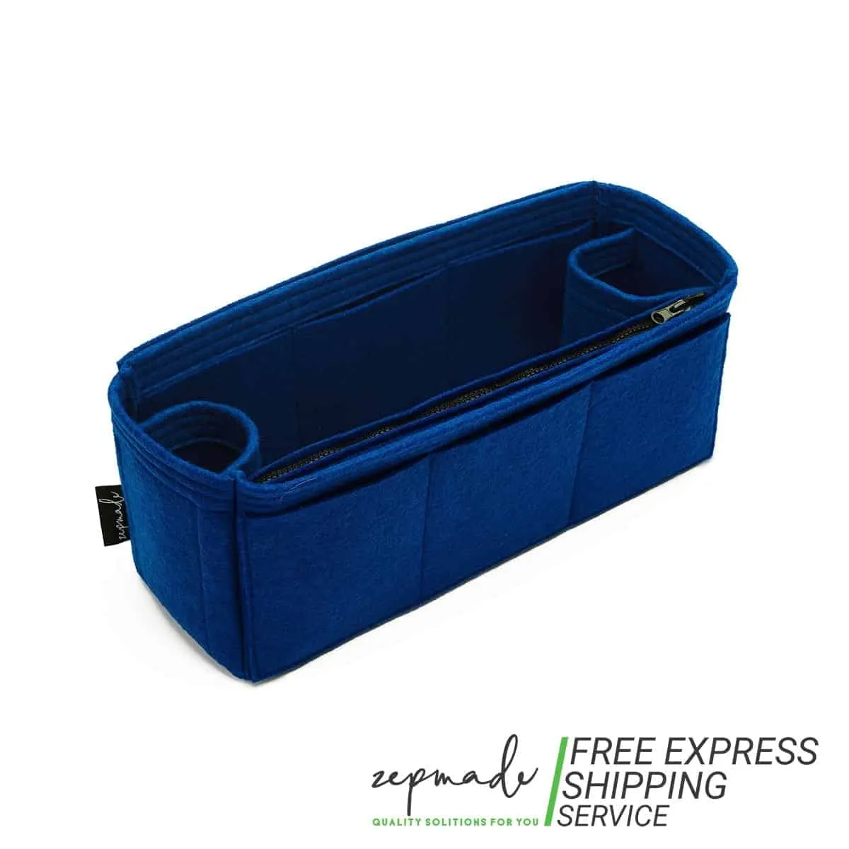 Custom Size Bag Organizer with Zipper Side Pouch and Double Bottle Holders