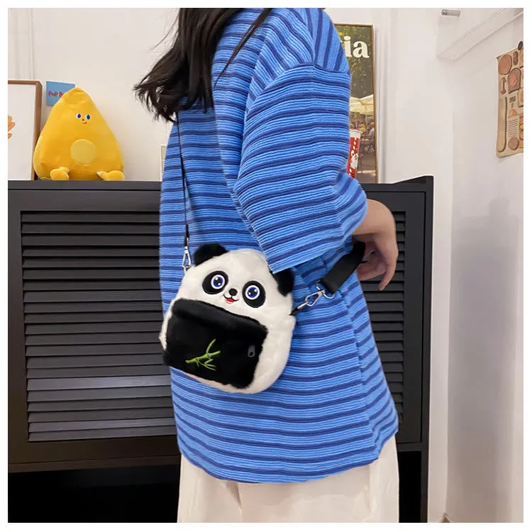 Cute Cartoon Panda Crossbody Bag Plush Toy Shoulder Bag