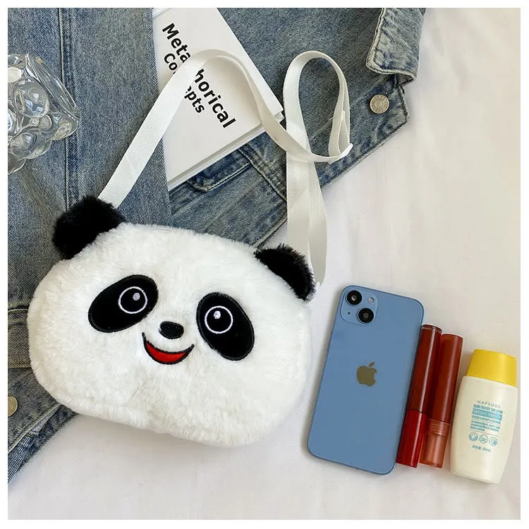 Cute Cartoon Panda Crossbody Bag Plush Toy Shoulder Bag