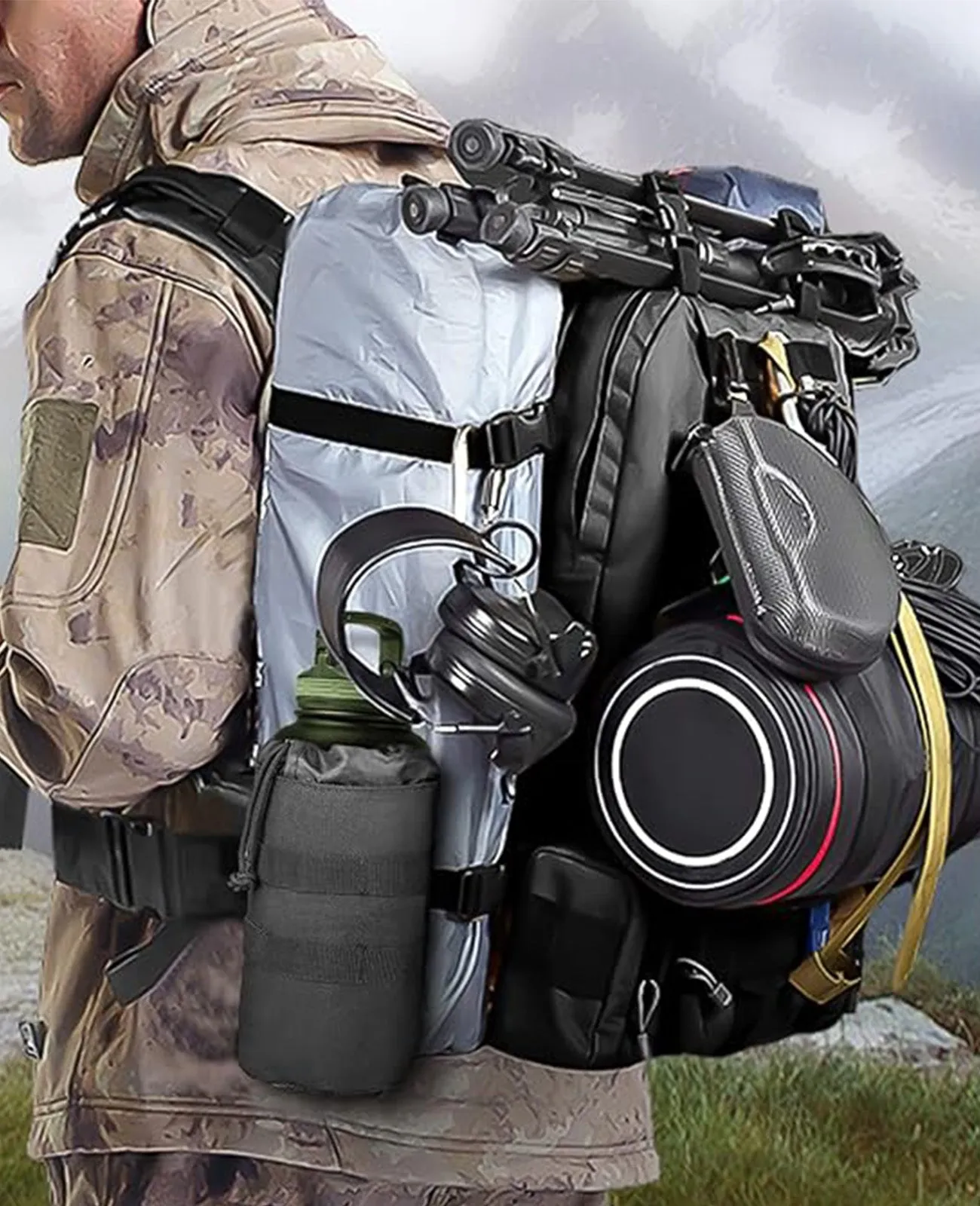 CVLIFE Military Tactical Backpack Molle Bag Army Assault Pack Detachable Rucksack