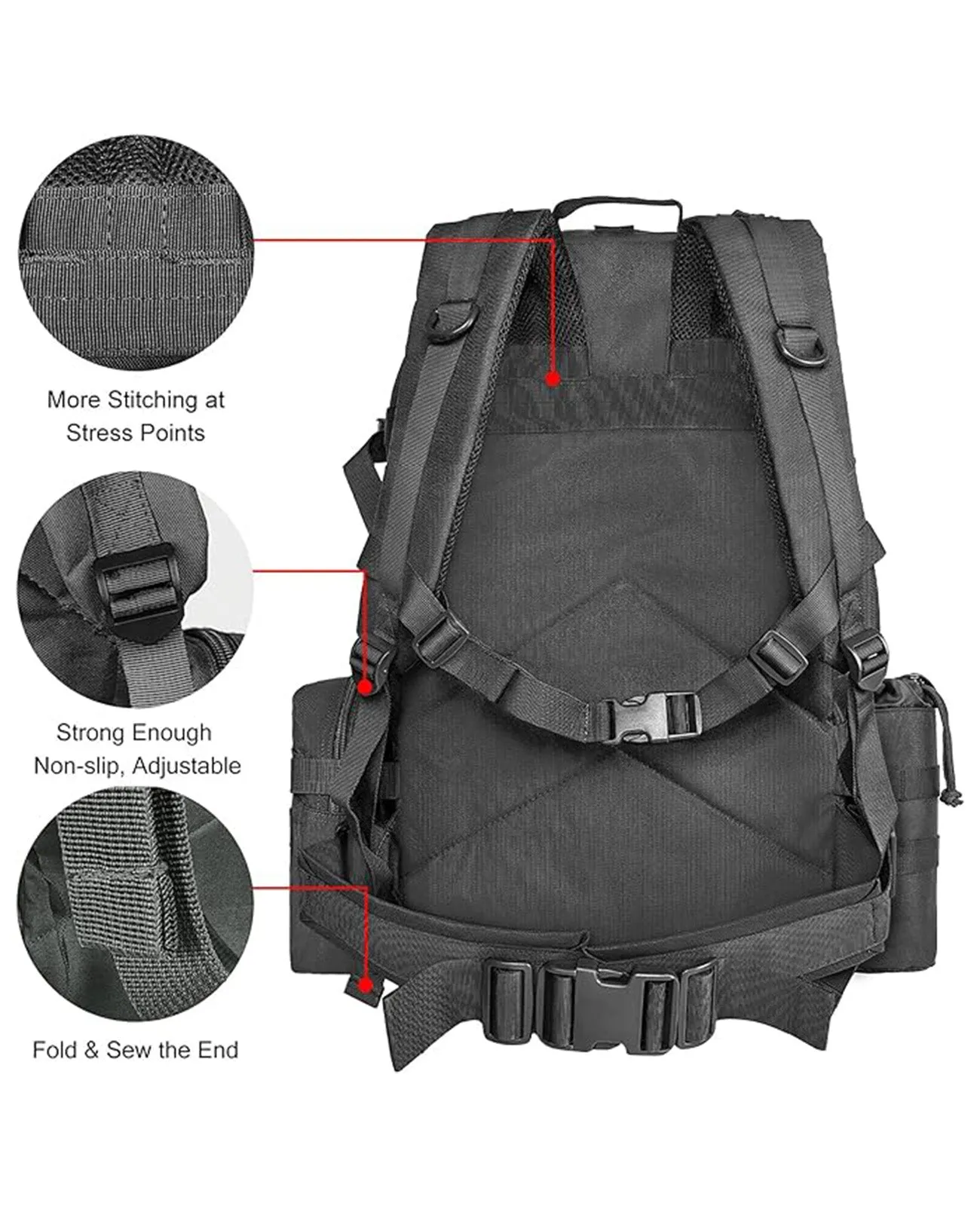 CVLIFE Military Tactical Backpack Molle Bag Army Assault Pack Detachable Rucksack