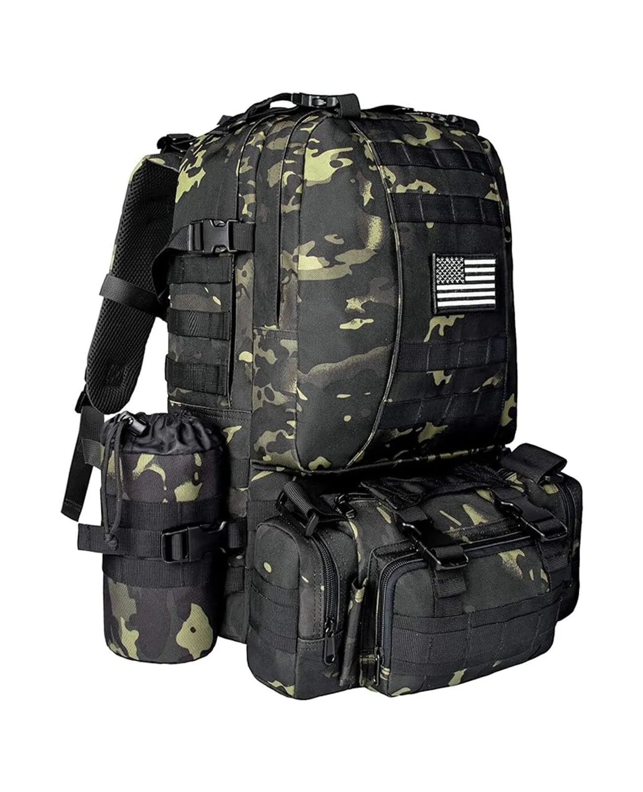CVLIFE Military Tactical Backpack Molle Bag Army Assault Pack Detachable Rucksack