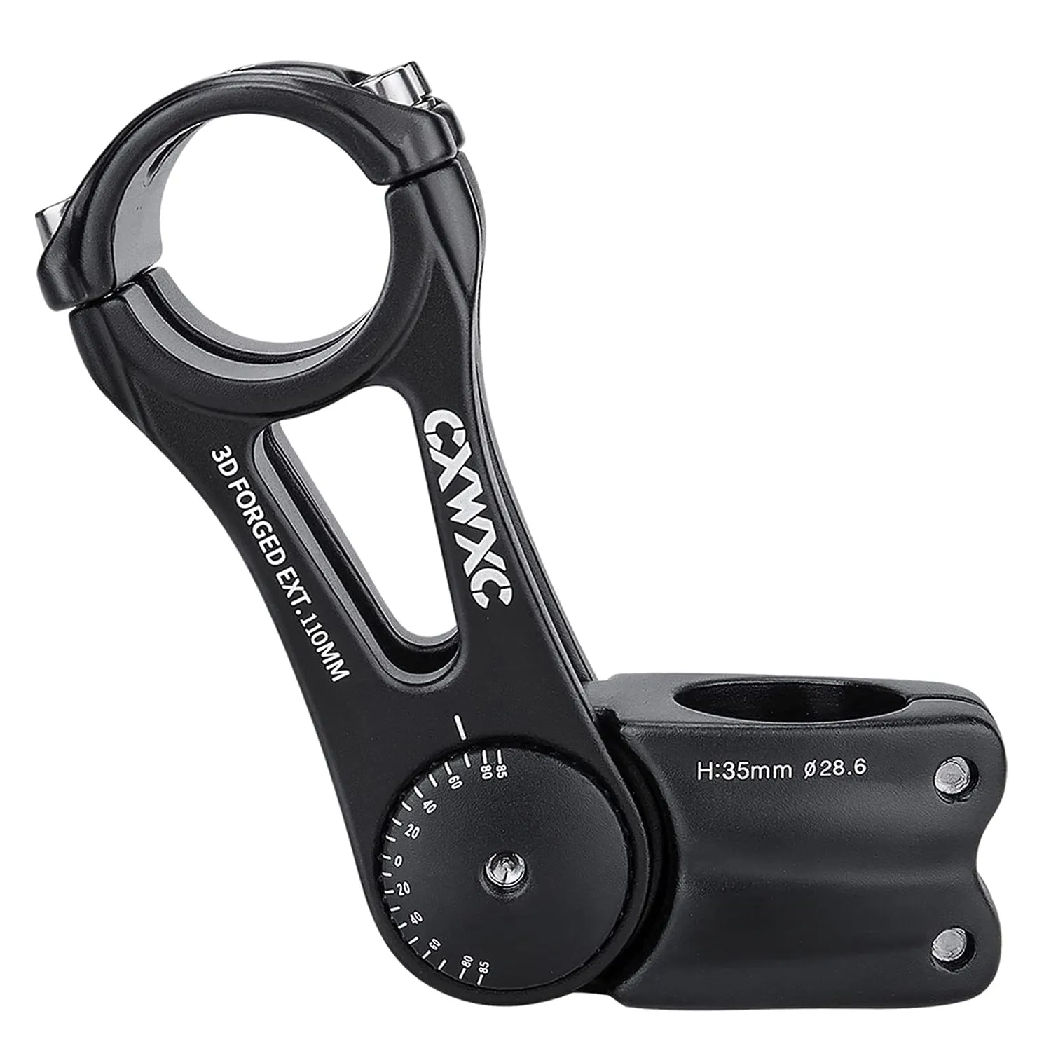 CXWXC Adjustable MTB Stem 31.8mm 70 Degree - 90/110/145mm Bike Stem Riser for Handlebar - Aluminum Alloy Mountain Bike Handlebar Riser Exten