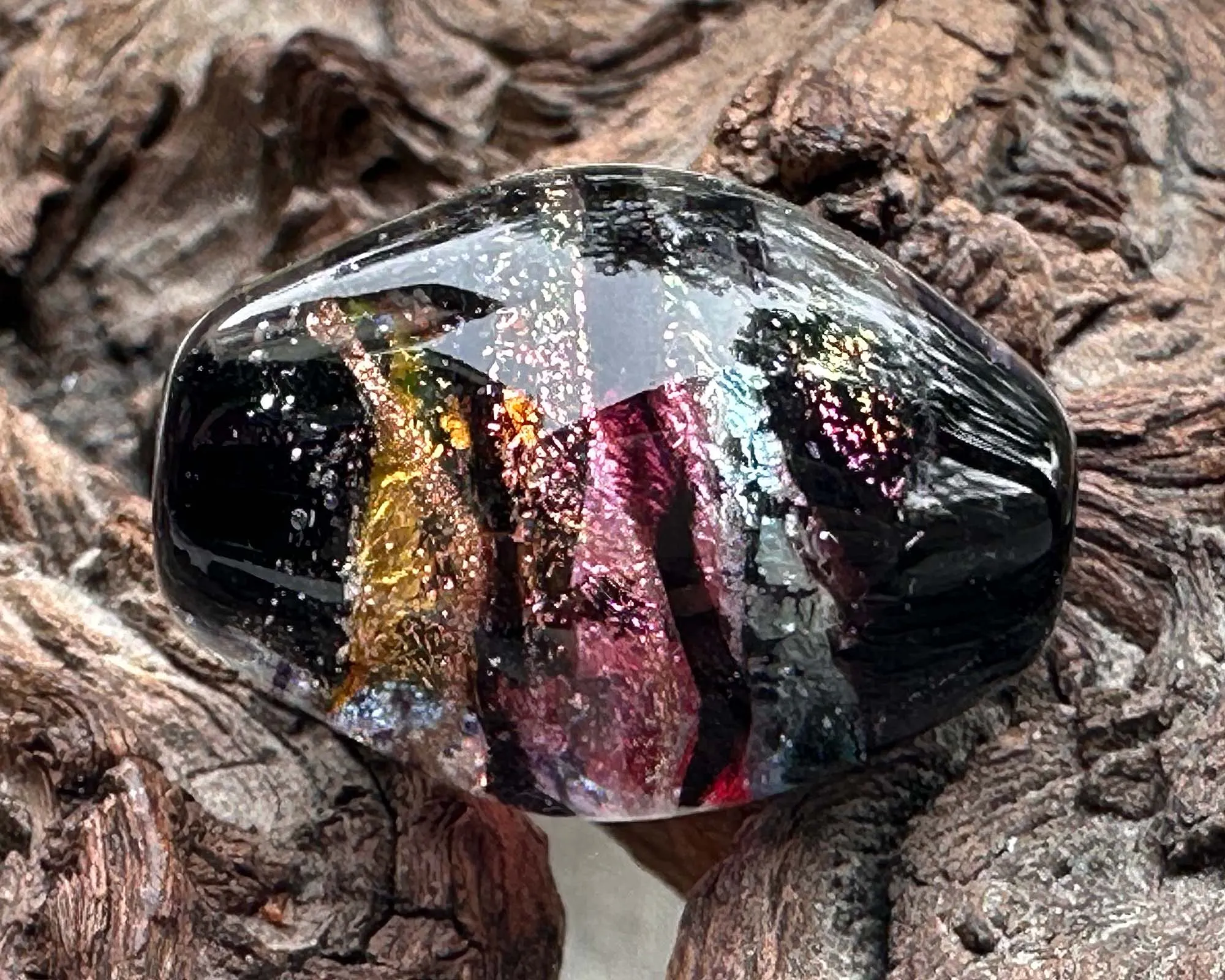 Dazzling Dichroic Swirls Lampwork Focal Bead SRA