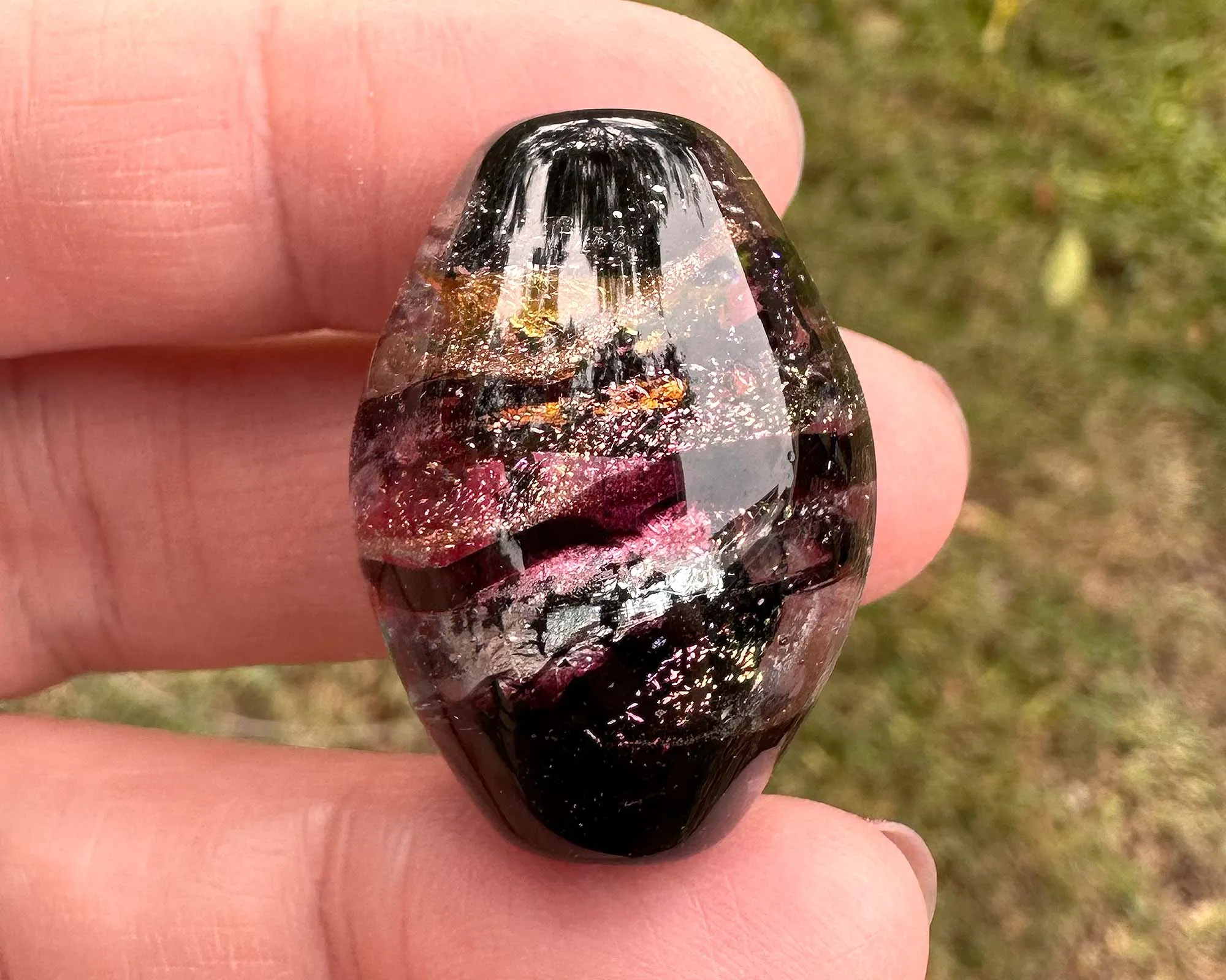 Dazzling Dichroic Swirls Lampwork Focal Bead SRA