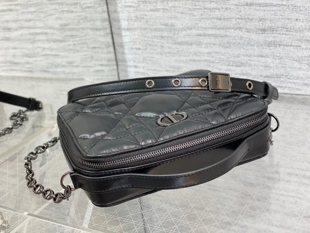 DR245 Caro Box Bag with Chain / HIGHEST QUALITY VERSION / 7 x 5 x 2 inches