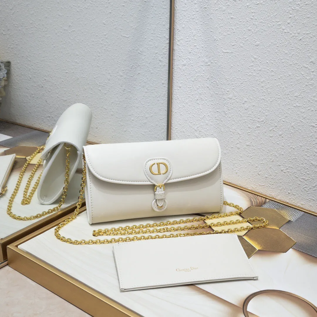 DR288 Dior Bobby East-West Pouch with Chain / 8.5 x 4.5 x 1.5 inches