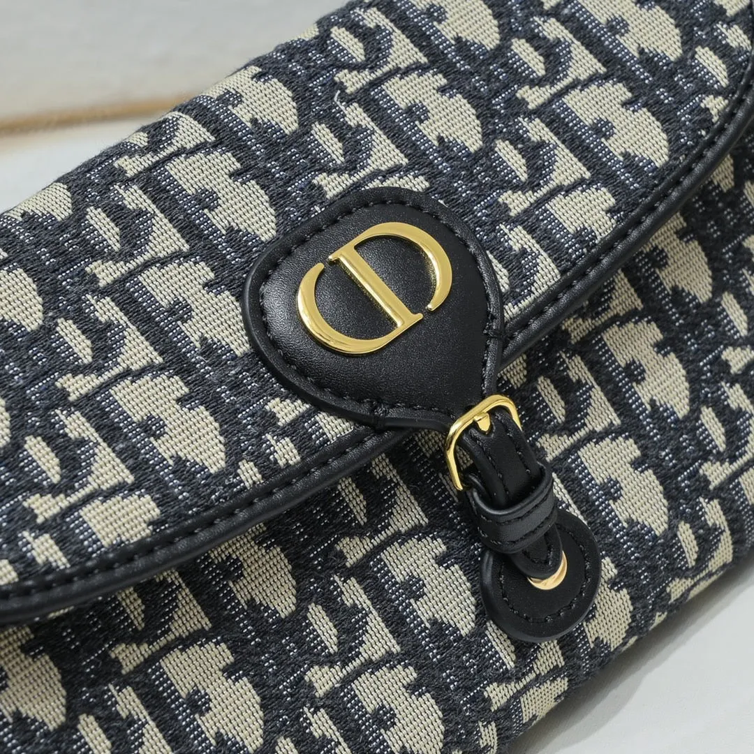 DR288 Dior Bobby East-West Pouch with Chain / 8.5 x 4.5 x 1.5 inches