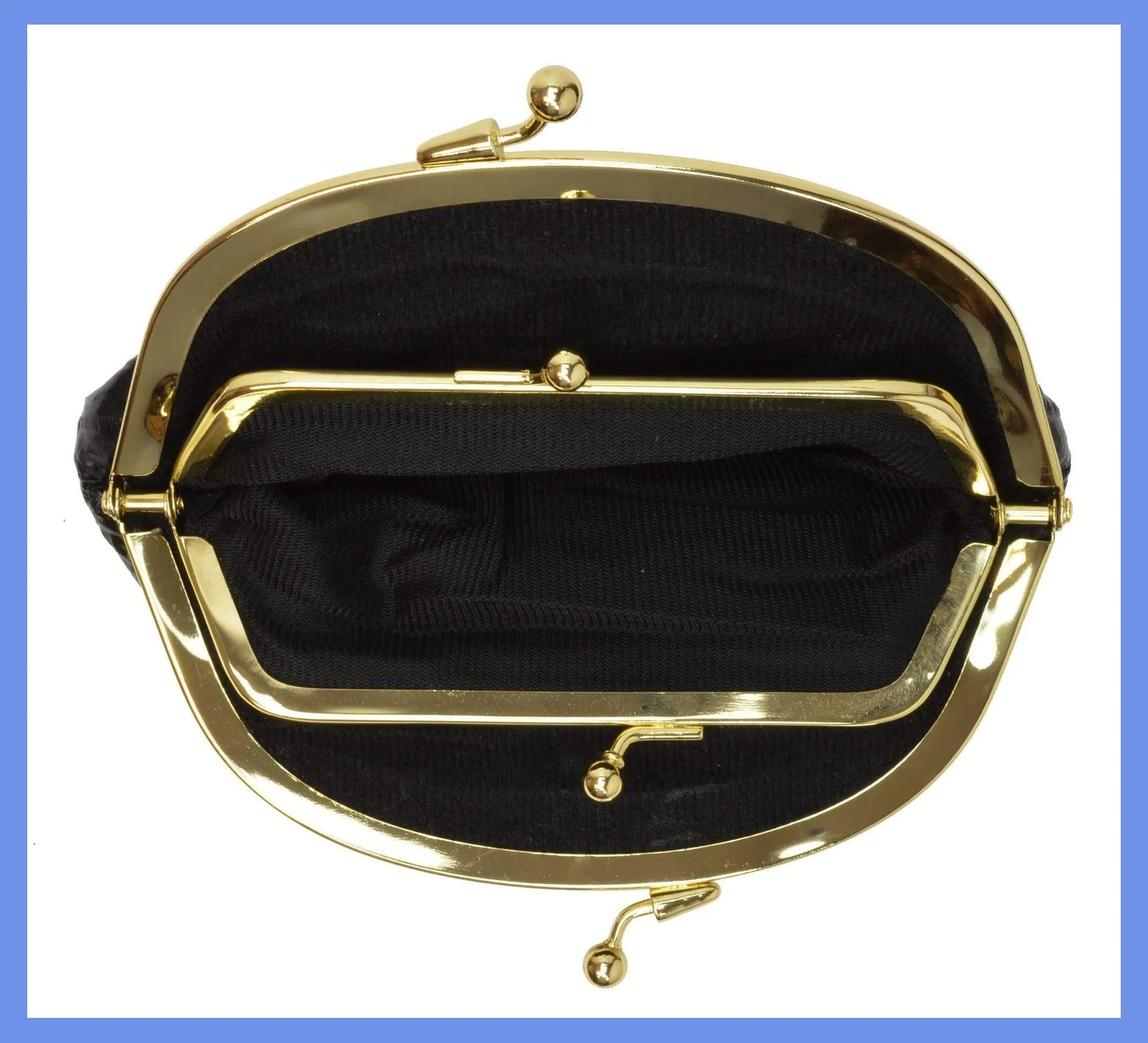 Eel Skin Large Double Coin Purse Change Wallet E 10 BIG