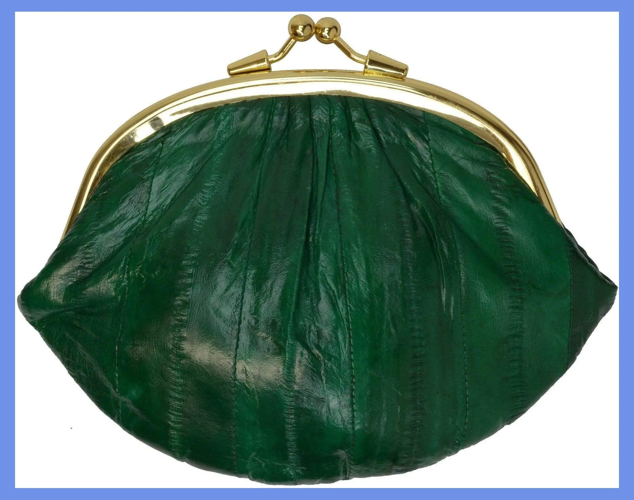 Eel Skin Large Double Coin Purse Change Wallet E 10 BIG