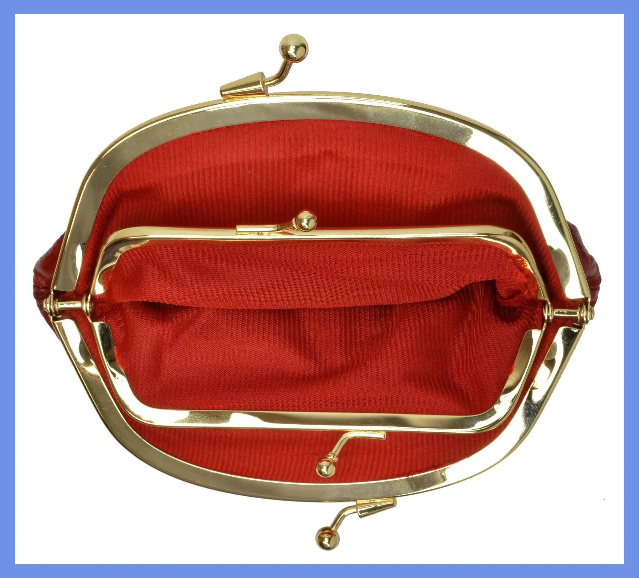 Eel Skin Large Double Coin Purse Change Wallet E 10 BIG