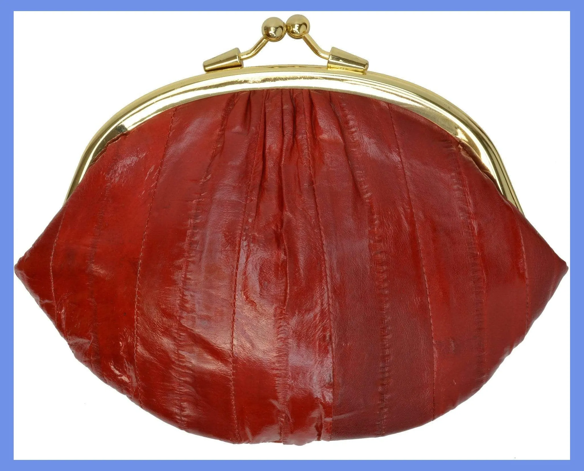 Eel Skin Large Double Coin Purse Change Wallet E 10 BIG