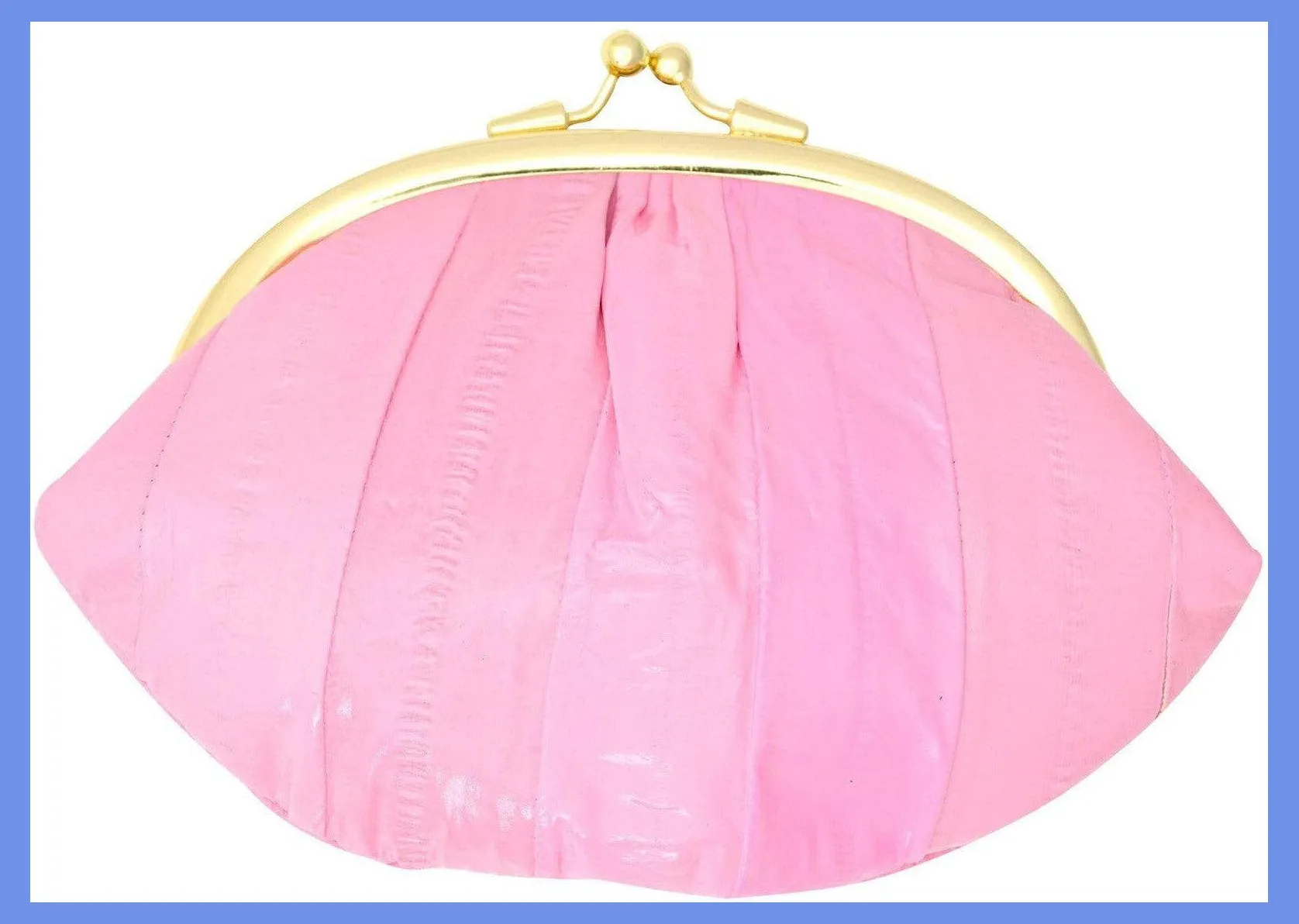 Eel Skin Large Double Coin Purse Change Wallet E 10 BIG