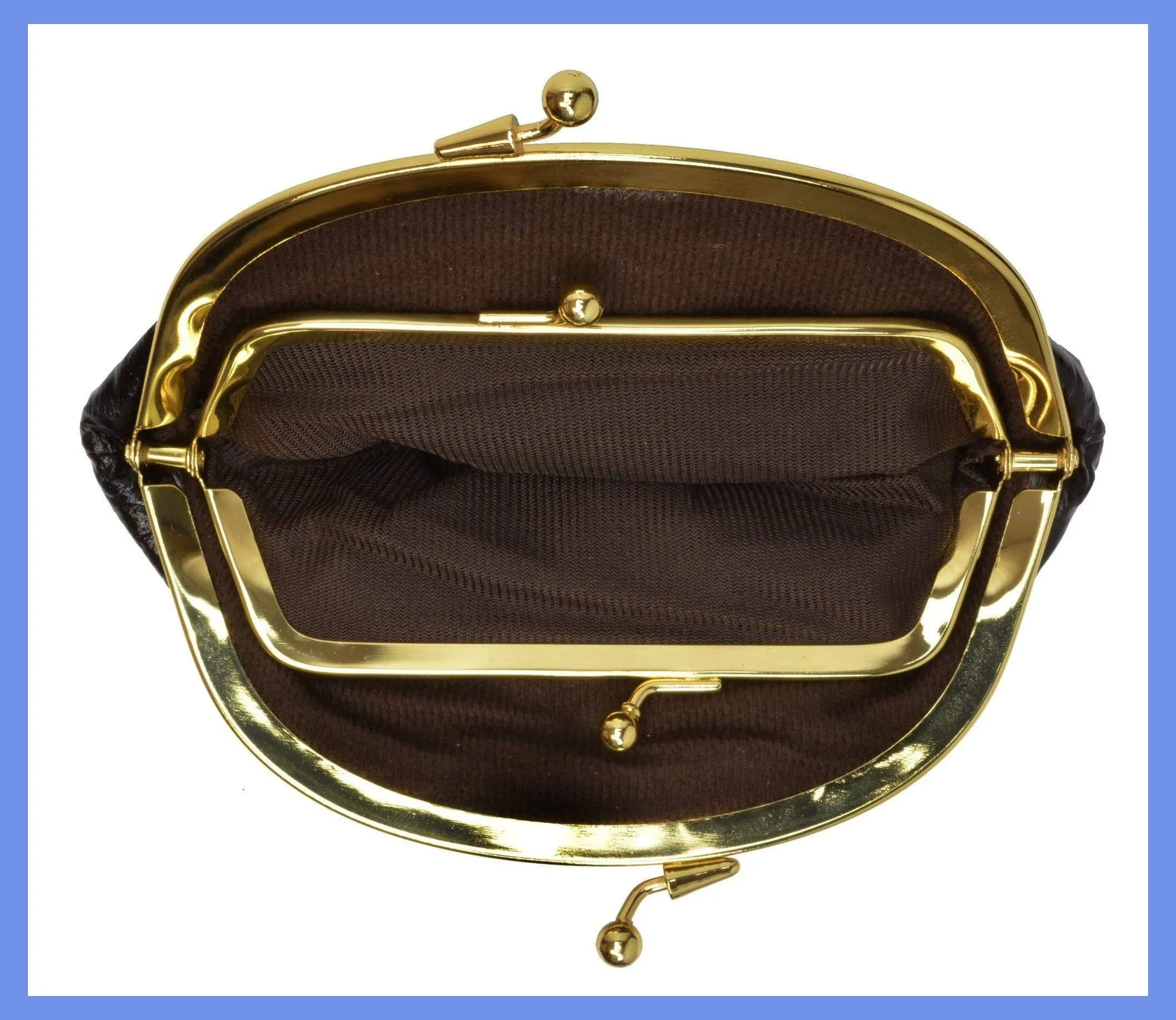 Eel Skin Large Double Coin Purse Change Wallet E 10 BIG