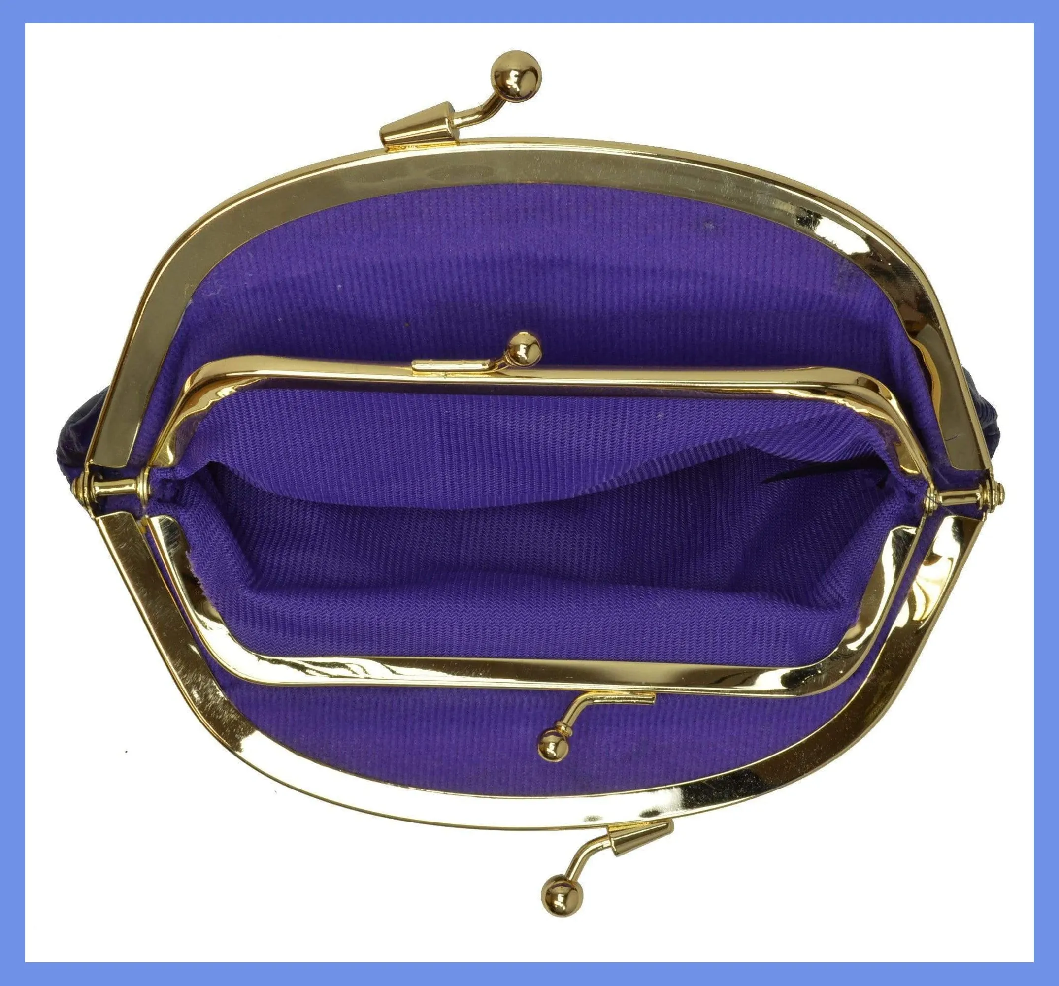 Eel Skin Large Double Coin Purse Change Wallet E 10 BIG