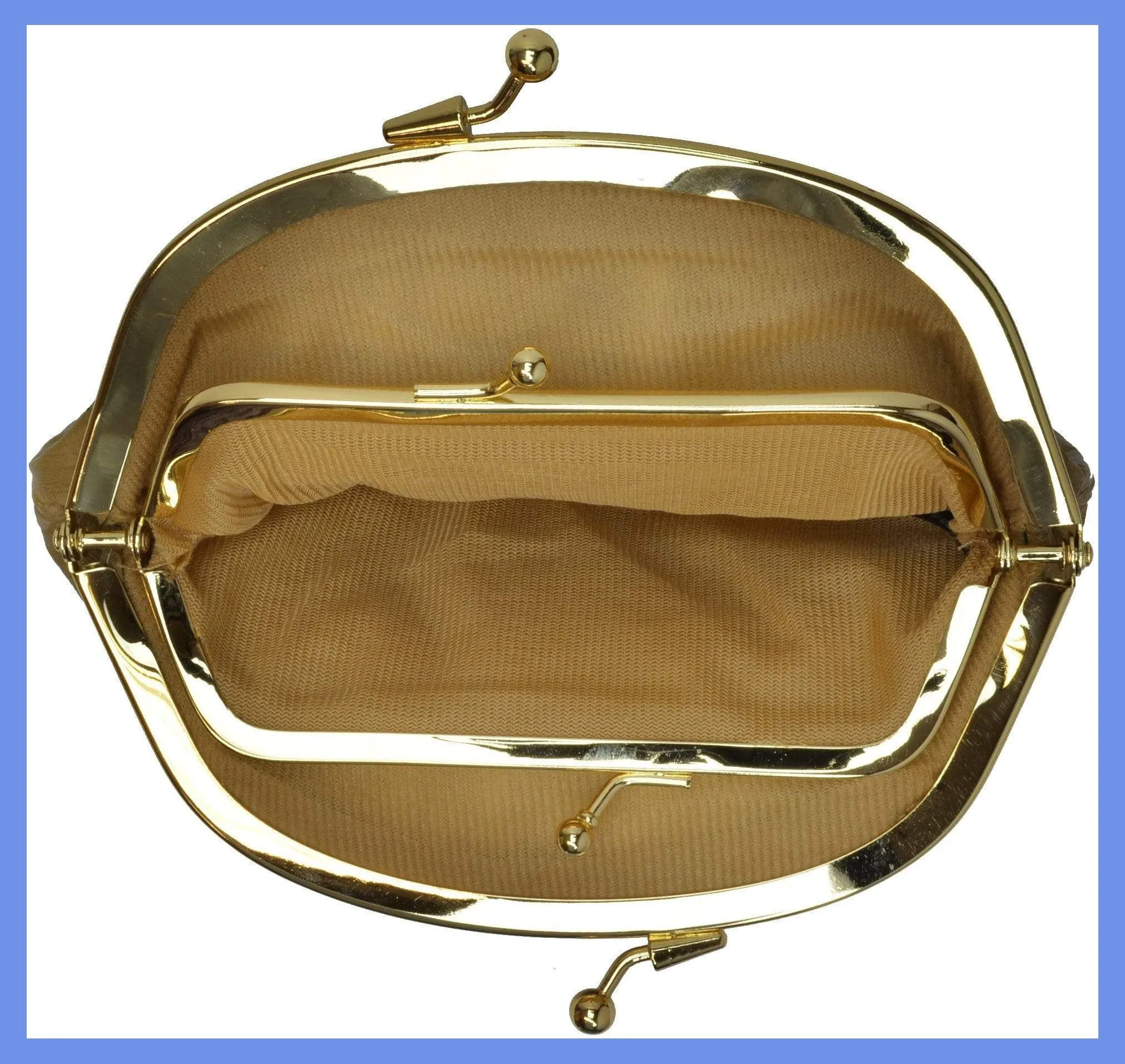 Eel Skin Large Double Coin Purse Change Wallet E 10 BIG