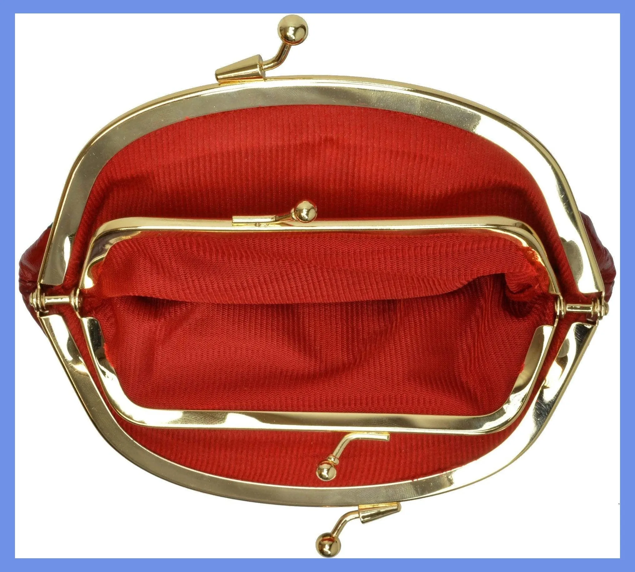 Eel Skin Large Double Coin Purse Change Wallet E 10 BIG