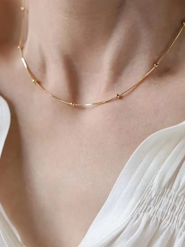 Elegant Hip-hop Solid Color Stainless Steel Steel Necklace