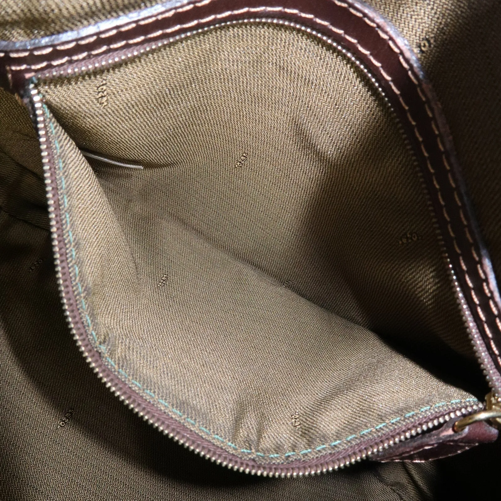 FENDI Zucca Canvas Leather Shoulder Bag Brown Black