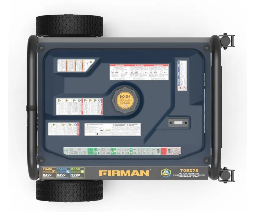 Firman T09275 Tri-Fuel Generator 9200W/11400W 120V/240V 50 Amp Electric Start With CO Alert New