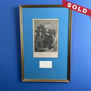 Framed Steel Engraving & Card — Signed by Gen. George McClellan - c.1864
