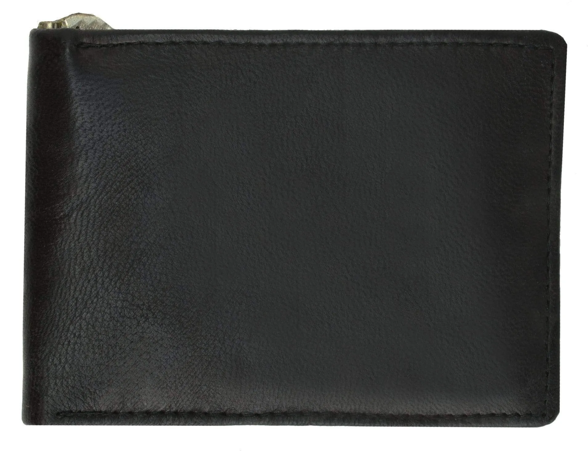 Genuine Leather Bifold Money Clip ID Window Card Holder 1162 (C)