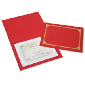 GOLD FOIL DOCUMENT COVER, 12 1-2 X 9 3-4, RED, 6 CT-SET, (5 SETS PER PACK)